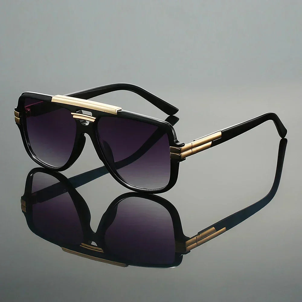 Unisex UV400 Retro Square Aviator Acetate Sunglasses