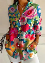 Cotton Button Up Printed Blouse for Australian Summer Everyday Wear