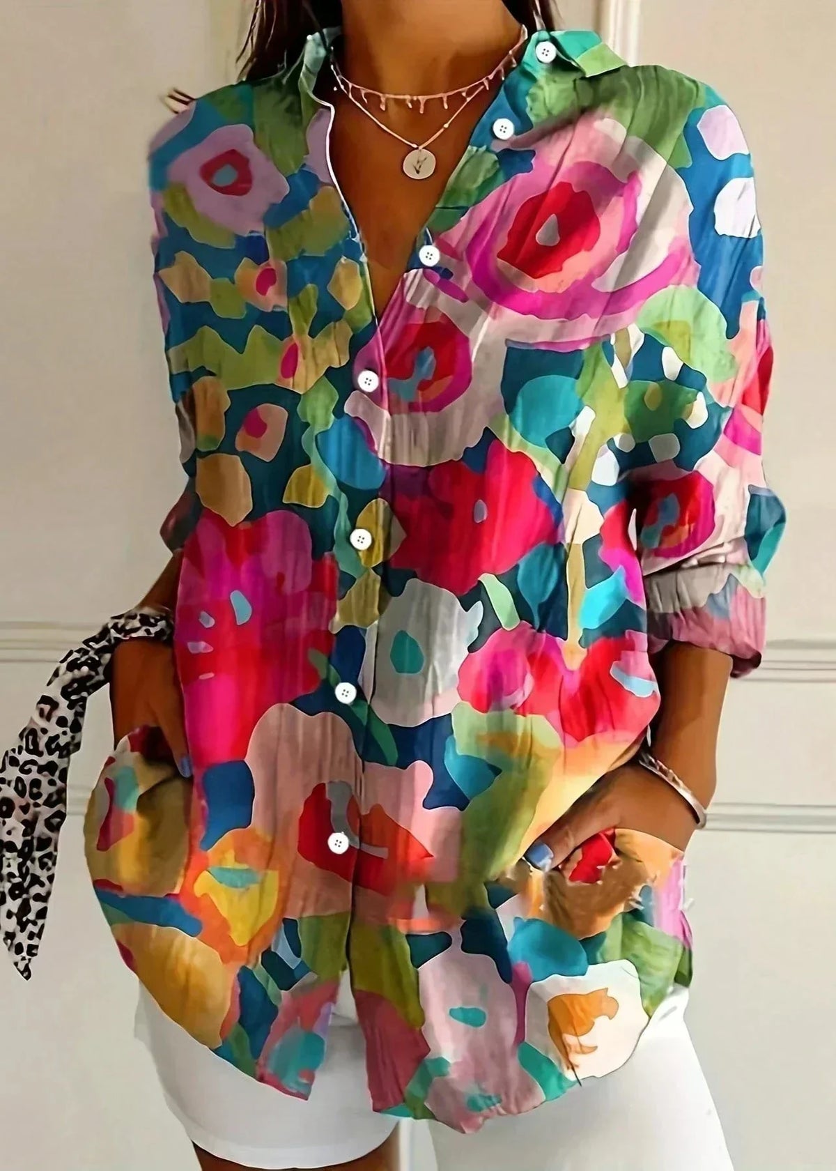 Cotton Button Up Printed Blouse for Australian Summer Everyday Wear