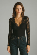Amelia Walker | Long Sleeve Lace Bodysuit For Women