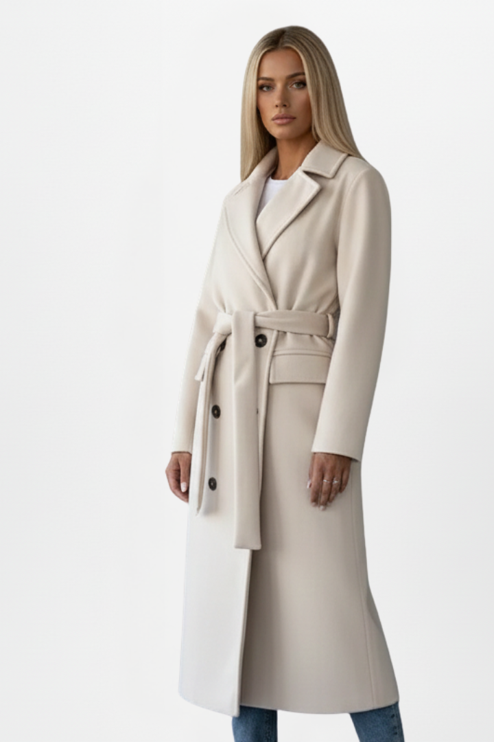 Charlotte Beaumont | Double Breasted Long Coat For Women