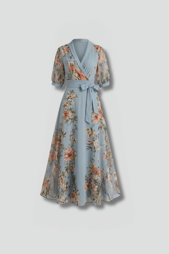 Elena Whitmore | Floral Maxi Wrap Dress For Women