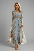 Elena Whitmore | Floral Maxi Wrap Dress For Women