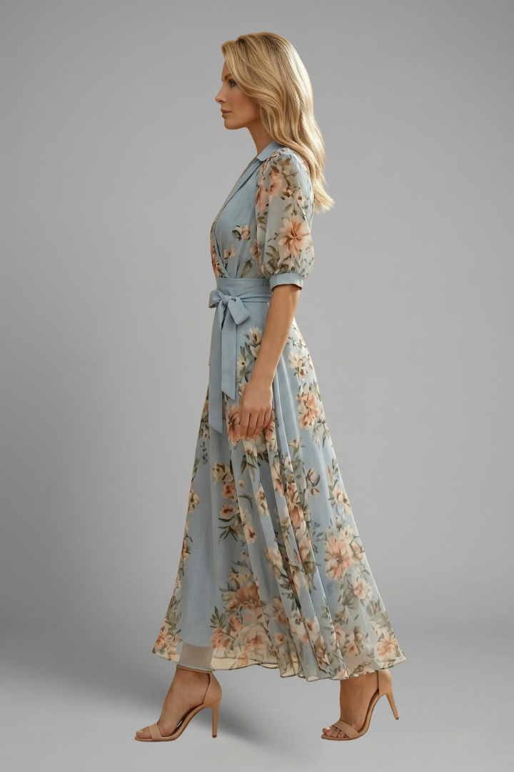 Elena Whitmore | Floral Maxi Wrap Dress For Women