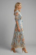 Elena Whitmore | Floral Maxi Wrap Dress For Women