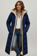 Amelia Laurent | Hooded Longline Puffer Coat For Women