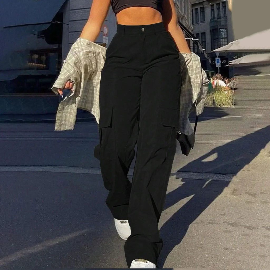 Women's Cargo Pants High Waist Multi-Pocket Baggy — view 7