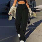Women's Cargo Pants High Waist Multi-Pocket Baggy — view 7