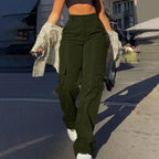 Women's Cargo Pants High Waist Multi-Pocket Baggy — view 8