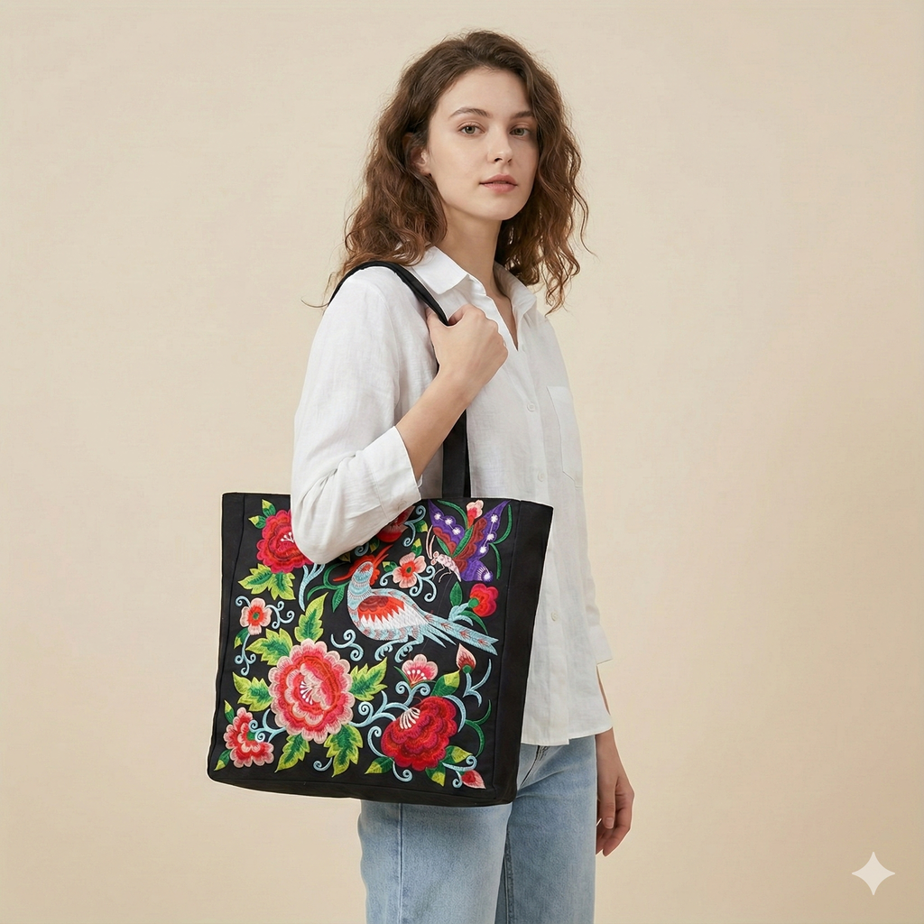 Women's Beach Bag Floral Pattern Tote — view 12