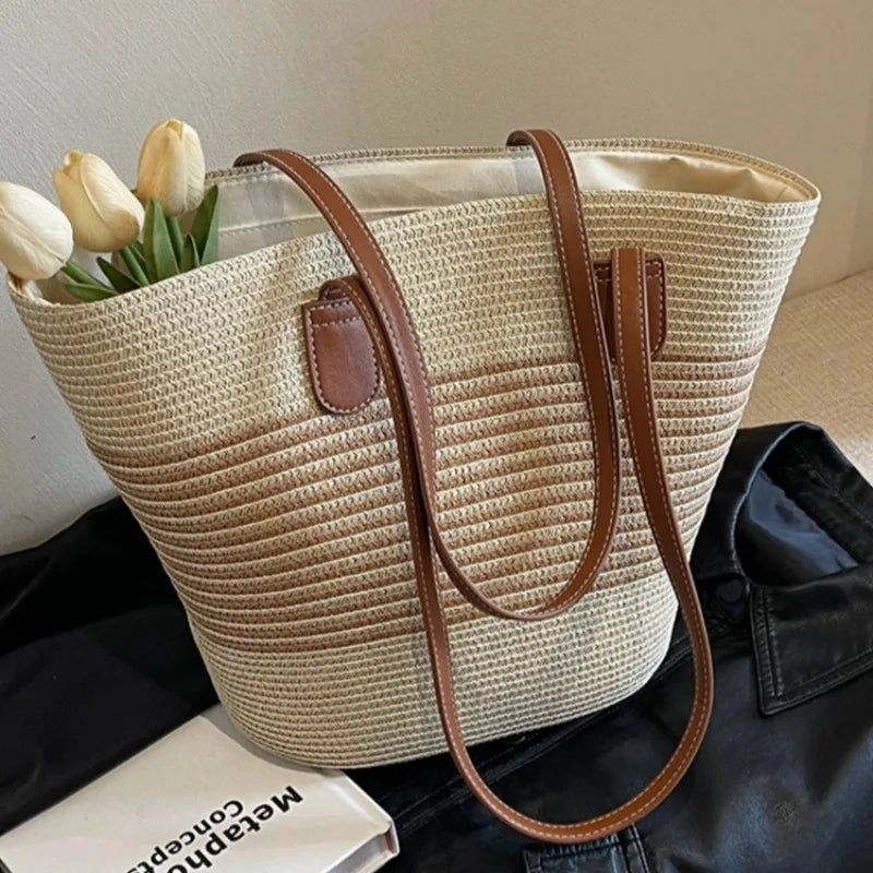 Women's Beach Bag Striped Tote — view 3