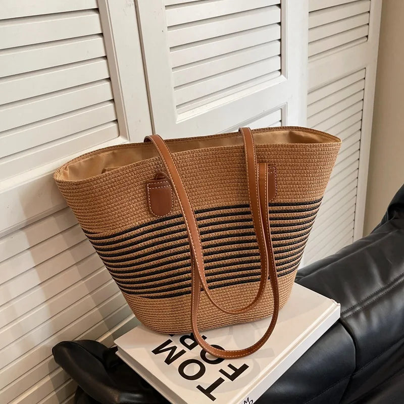 Women's Beach Bag Striped Tote — view 6