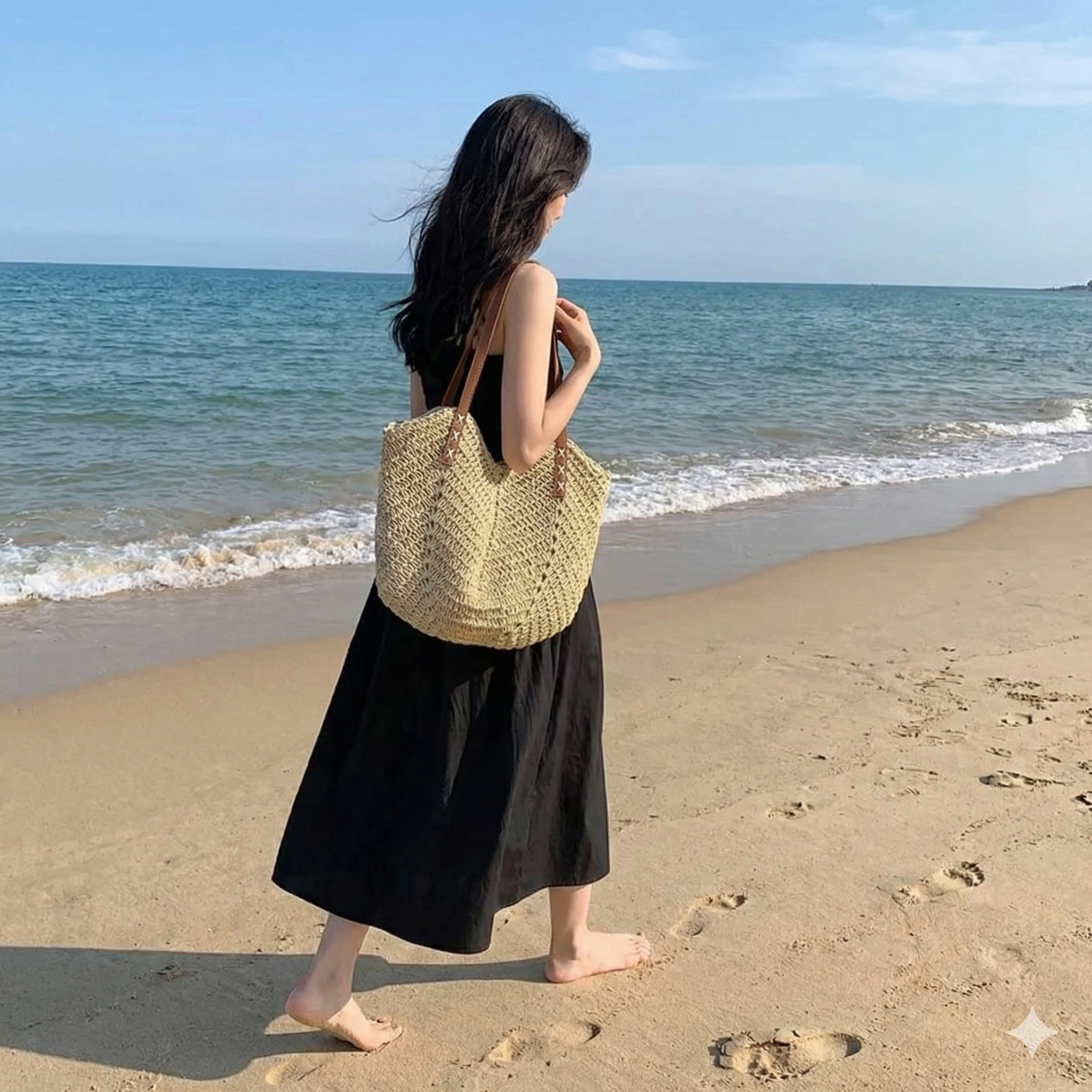 Women's Beach Bag Woven Shoulder Tote — view 4