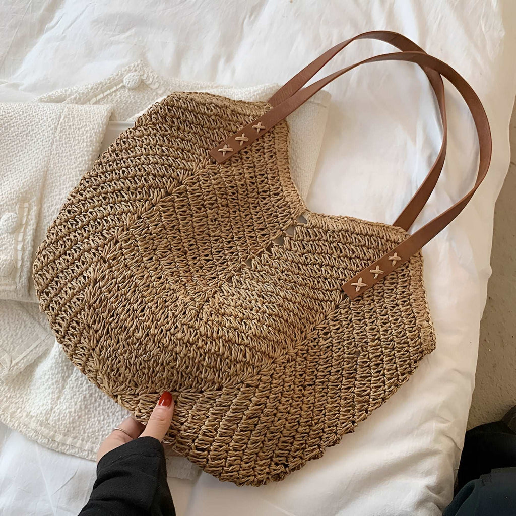 Women's Beach Bag Woven Shoulder Tote — view 5