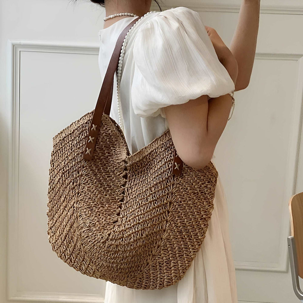 Women's Beach Bag Woven Shoulder Tote — view 1