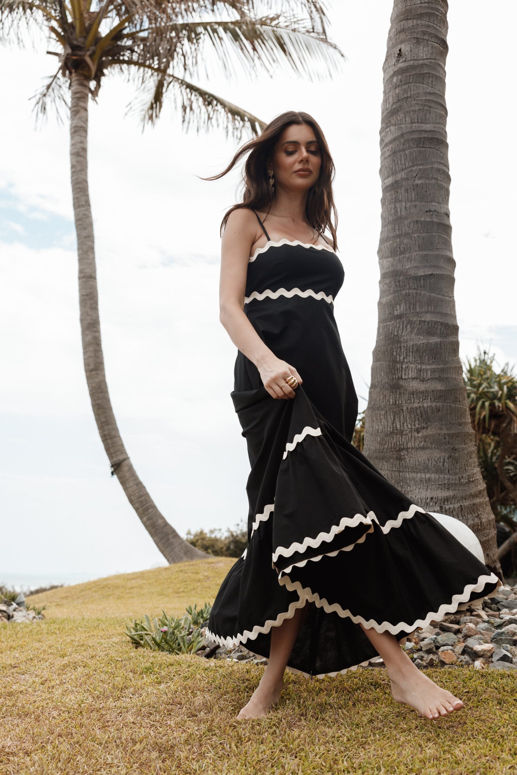 Women's Maxi Dress Strappy Black — view 3