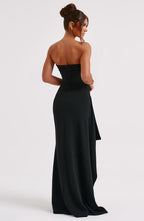 Women's Maxi Dress Strapless Ruched Slit — view 2