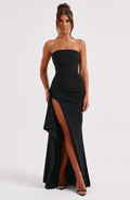 Women's Maxi Dress Strapless Ruched Slit — view 4