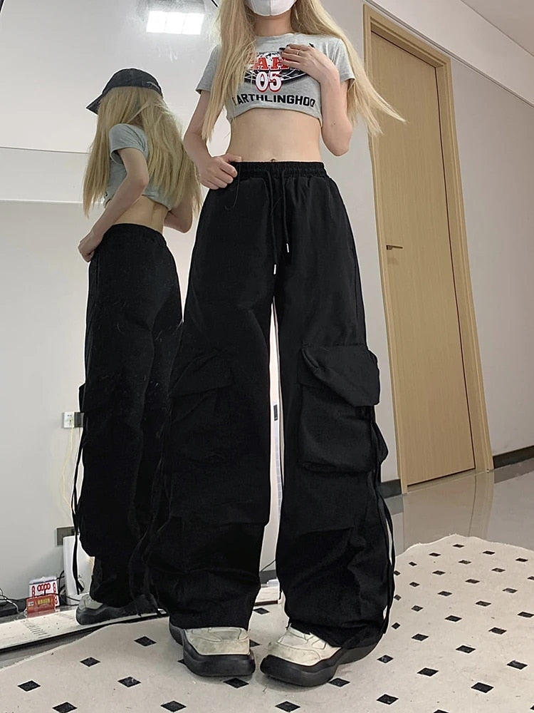 Women's Cargo Pants Wide Leg High Waist Baggy — view 2