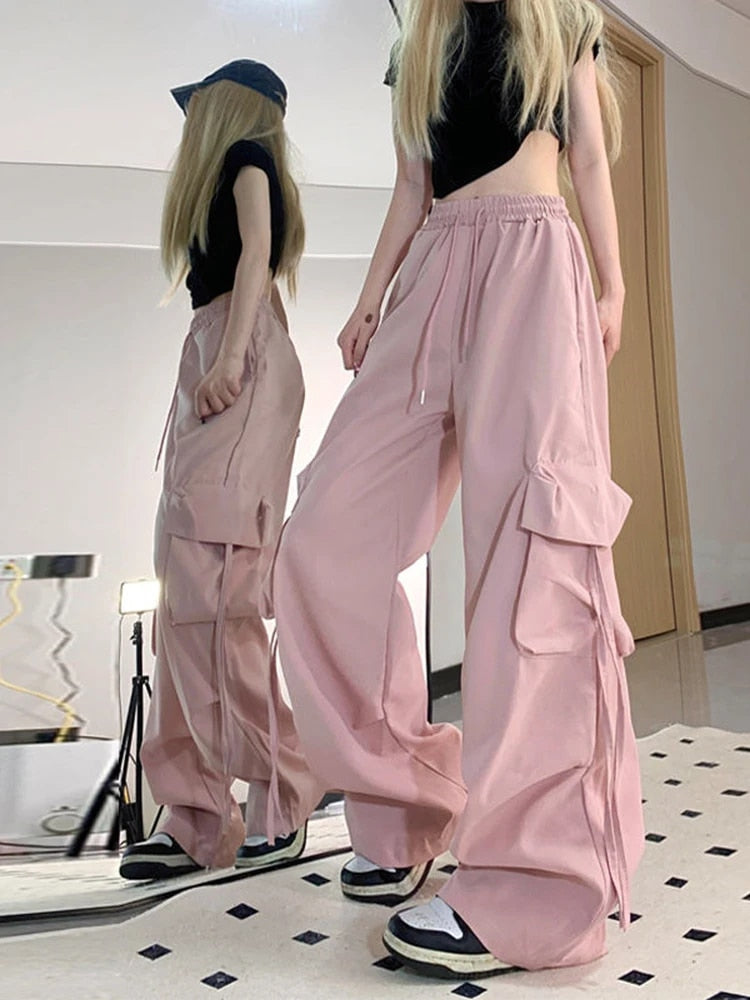 Women's Cargo Pants Wide Leg High Waist Baggy — view 3