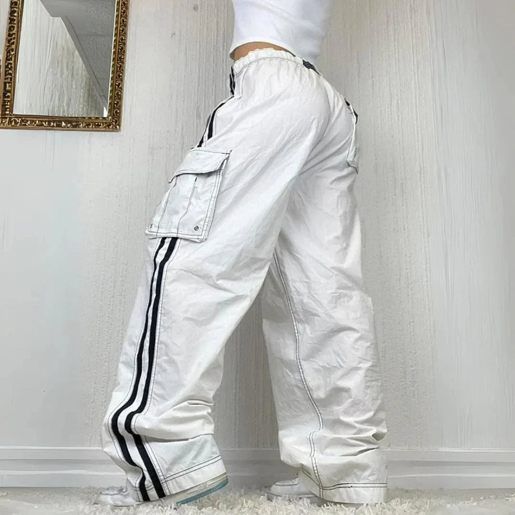 Women's Cargo Pants Side Stripe Baggy Wide Leg — view 3