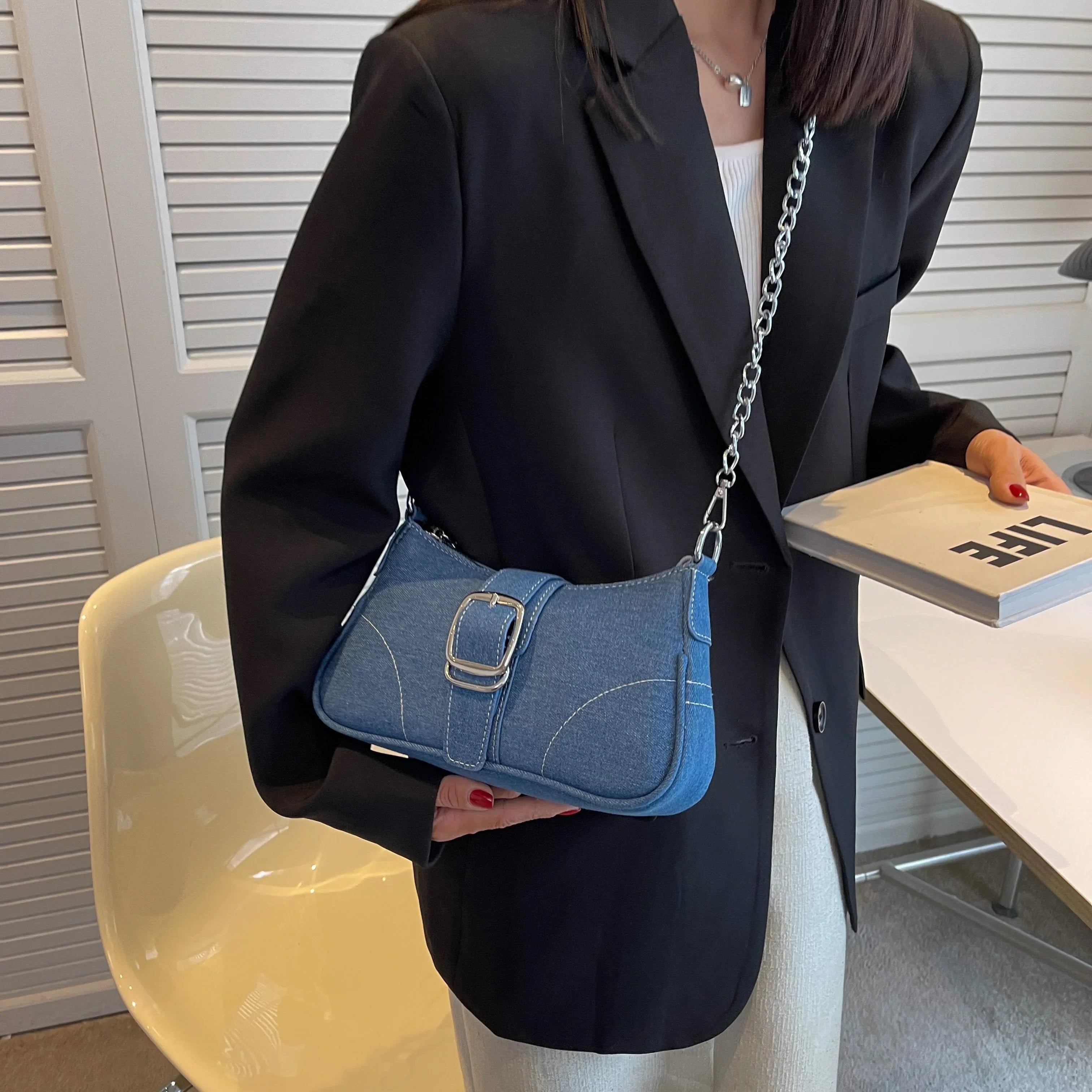 Women's Buckle Handbag Two-Way Shoulder — view 4
