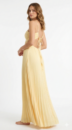 Women's Maxi Dress Pleated Halter Neck Open Back — view 2