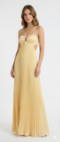 Women's Maxi Dress Pleated Halter Neck Open Back — view 1