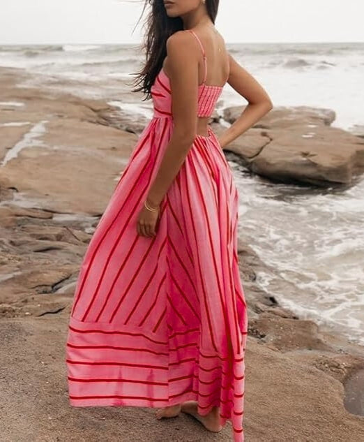 Women's Maxi Dress Striped Sleeveless — view 2