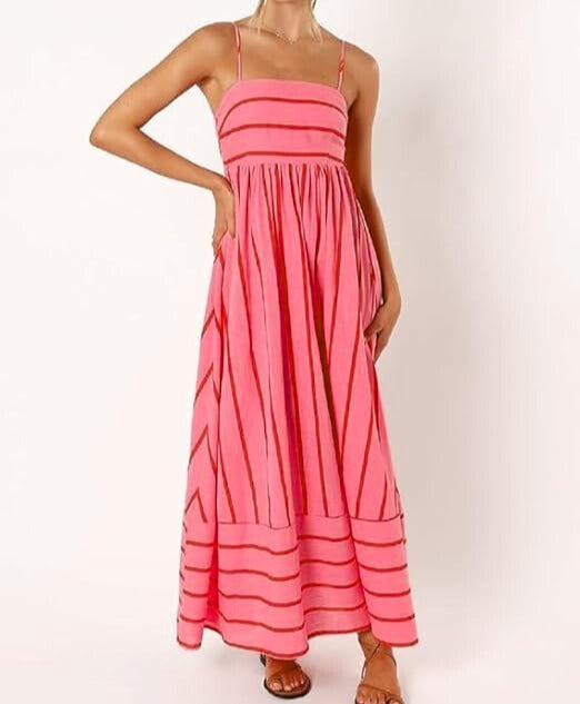 Women's Maxi Dress Striped Sleeveless — view 3