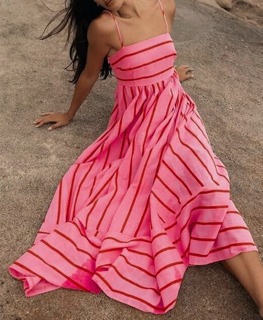 Women's Maxi Dress Striped Sleeveless — view 1