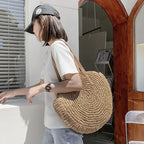 Women's Beach Bag Round Woven Tote — view 3