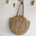 Women's Beach Bag Round Woven Tote — view 9