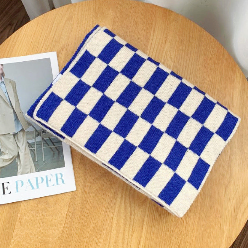 Women's Winter Scarf Checkerboard Print Knit — view 2