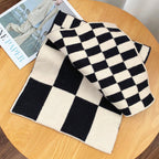 Women's Winter Scarf Checkerboard Print Knit — view 4