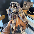 Women's Winter Scarf Heart Print Tassel Trim — view 2