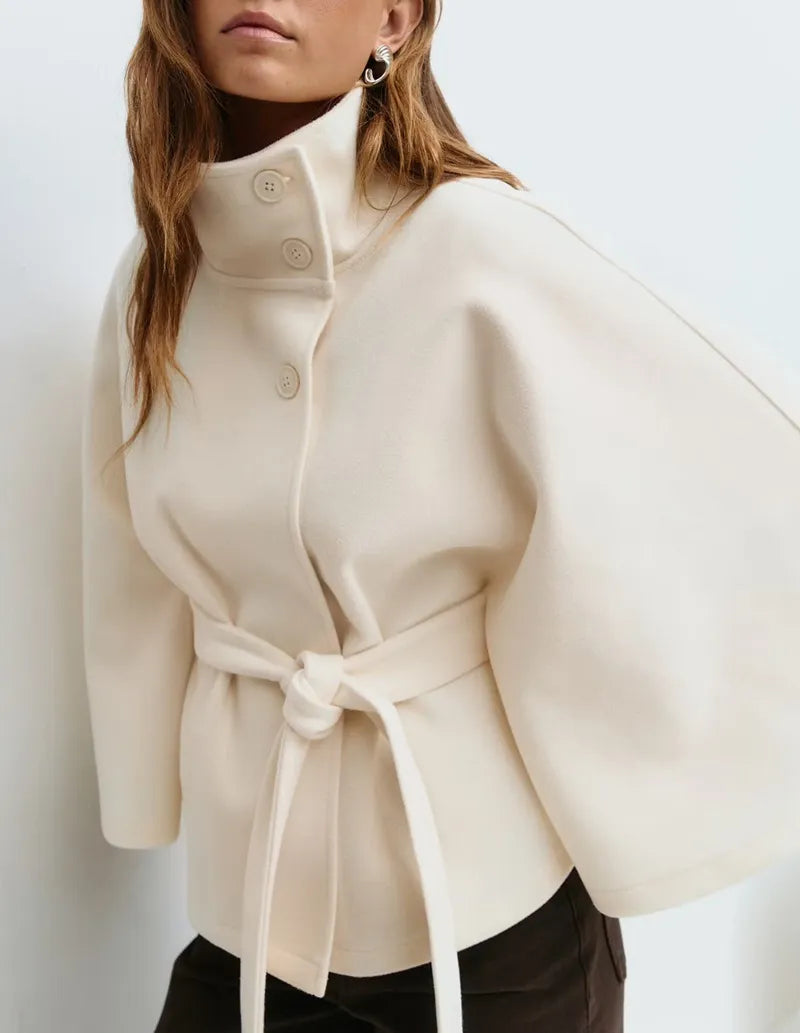 Valentina Moretti | Belted Cape Coat For Women