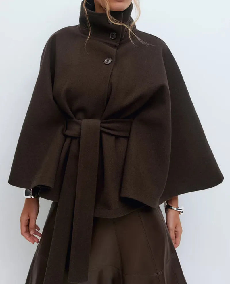 Valentina Moretti | Belted Cape Coat For Women