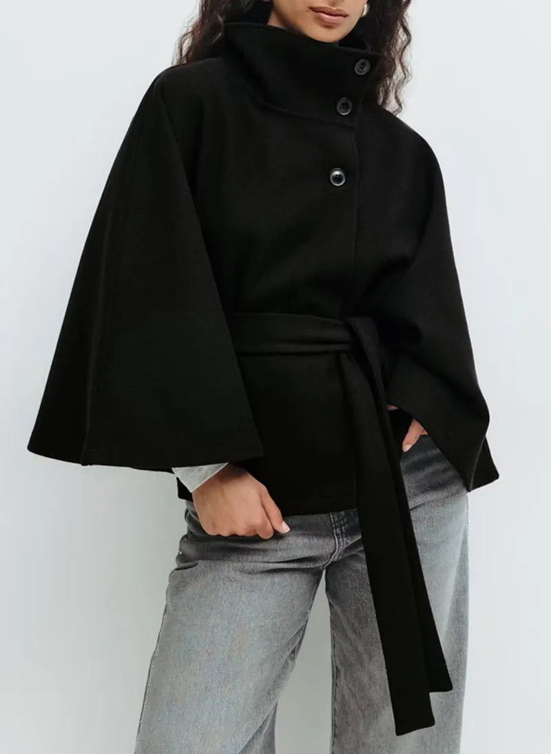 Valentina Moretti | Belted Cape Coat For Women