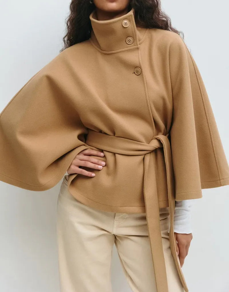 Valentina Moretti | Belted Cape Coat For Women