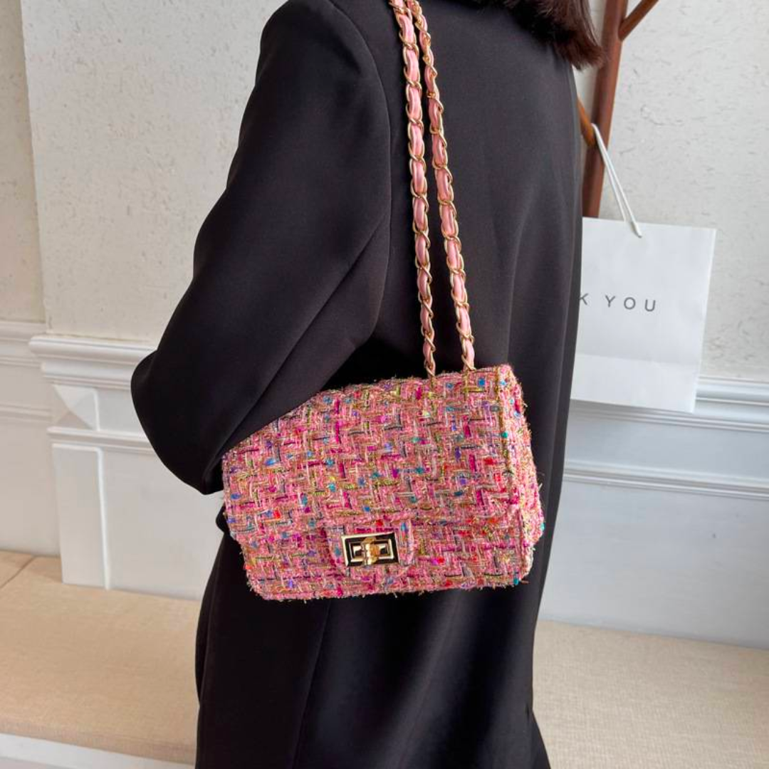 Women's Shoulder Bag Structured Bouclé Turn-Lock — view 3