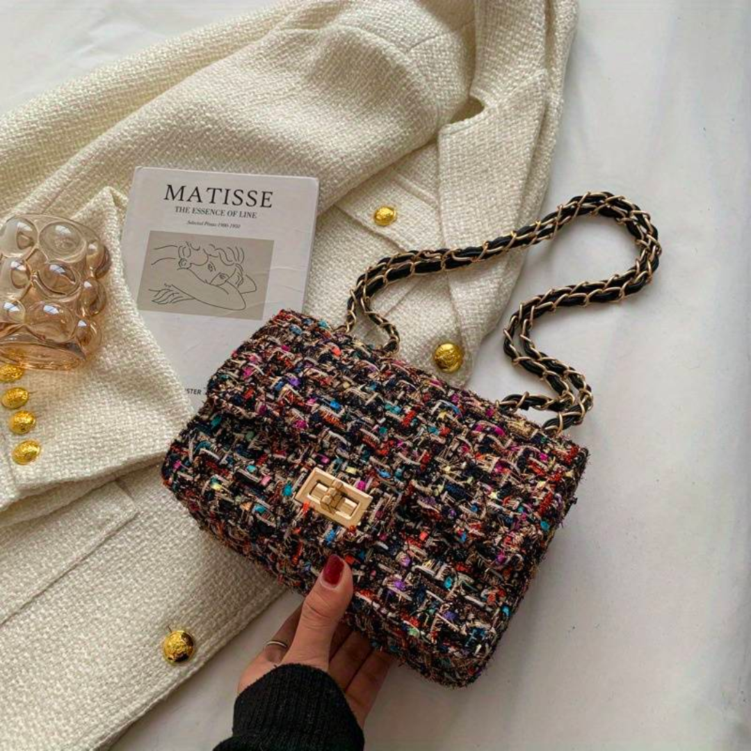 Women's Shoulder Bag Structured Bouclé Turn-Lock — view 4