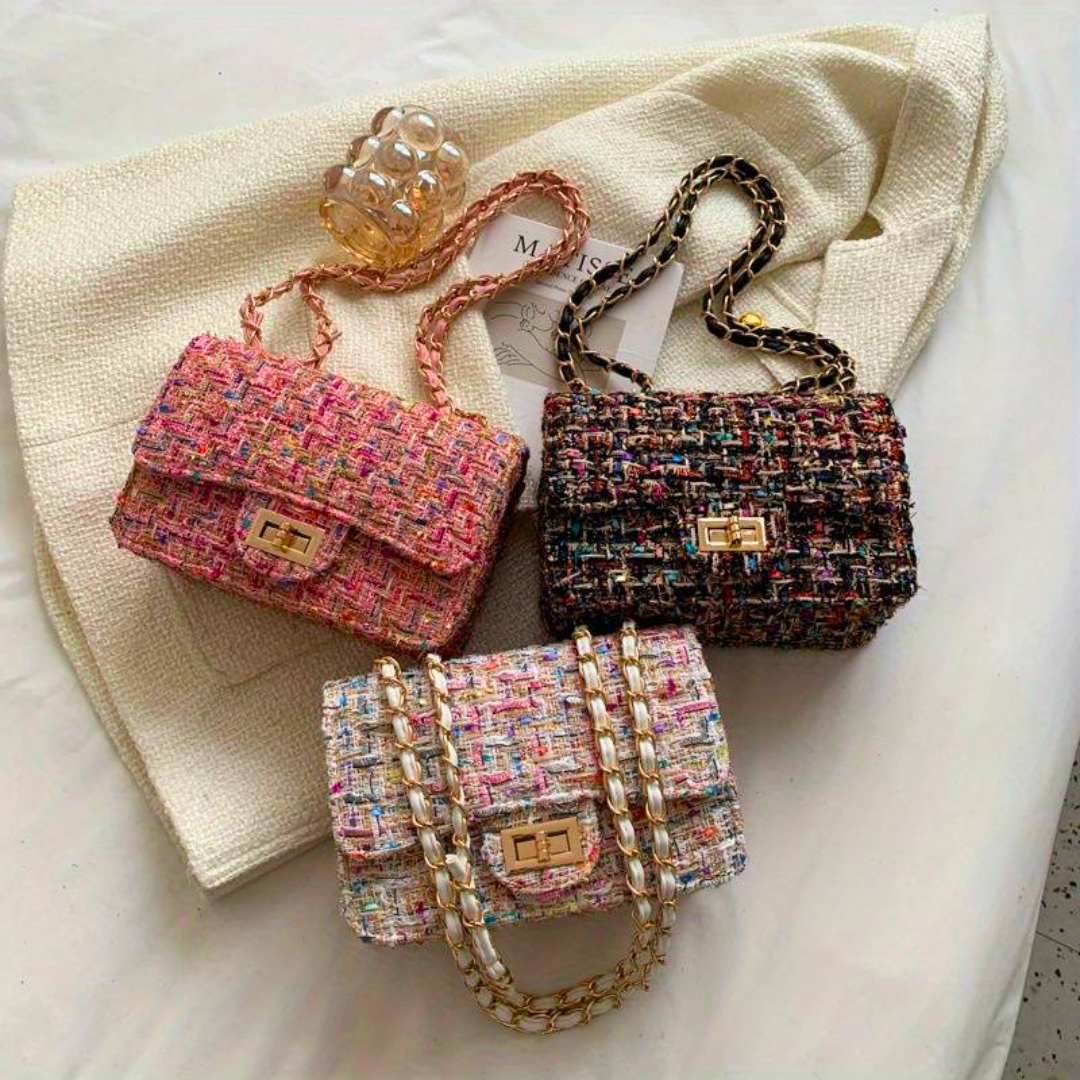 Women's Shoulder Bag Structured Bouclé Turn-Lock — view 8