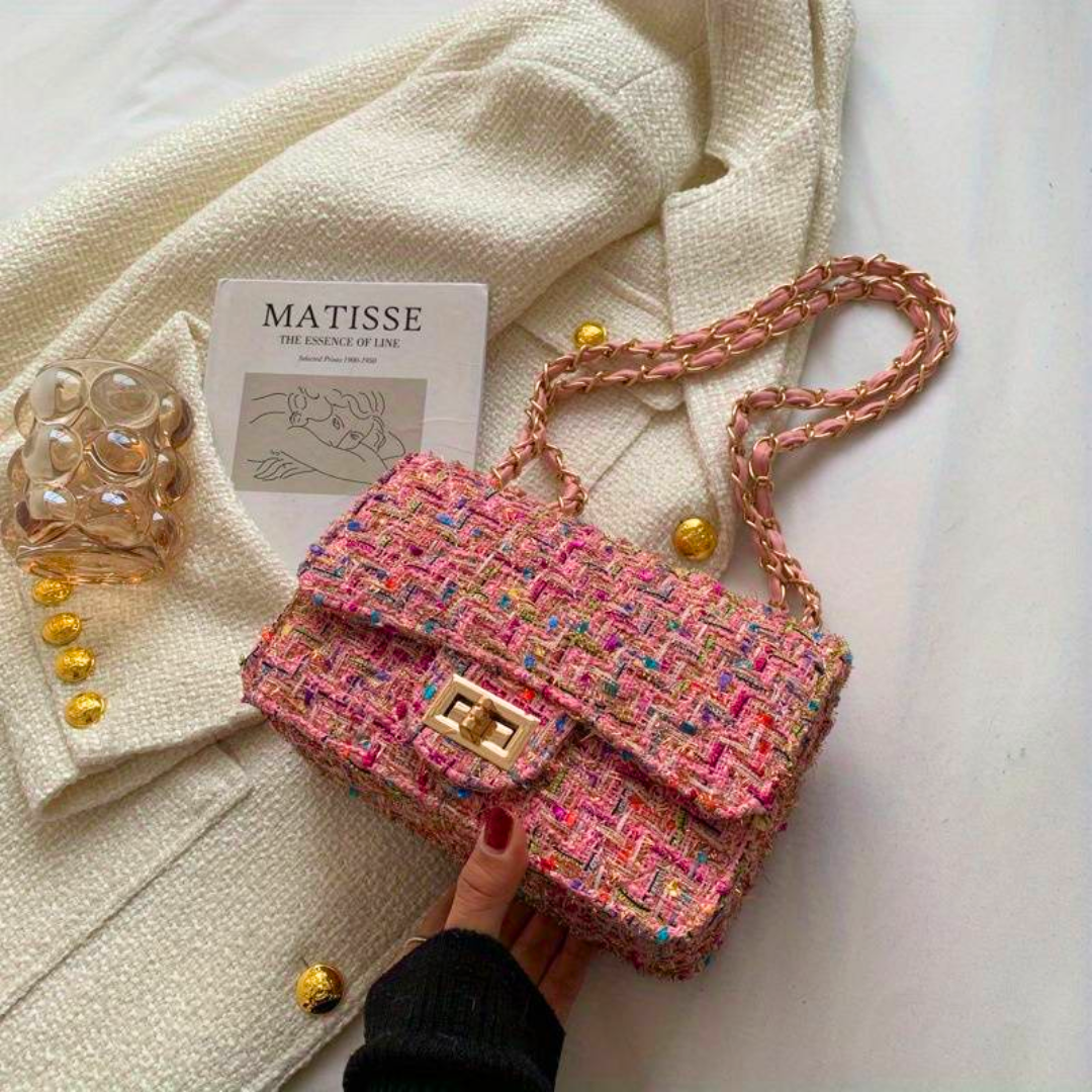Women's Shoulder Bag Structured Bouclé Turn-Lock — view 1