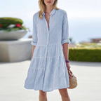 Women's Button Down Midi Dress Summer Casual — view 4