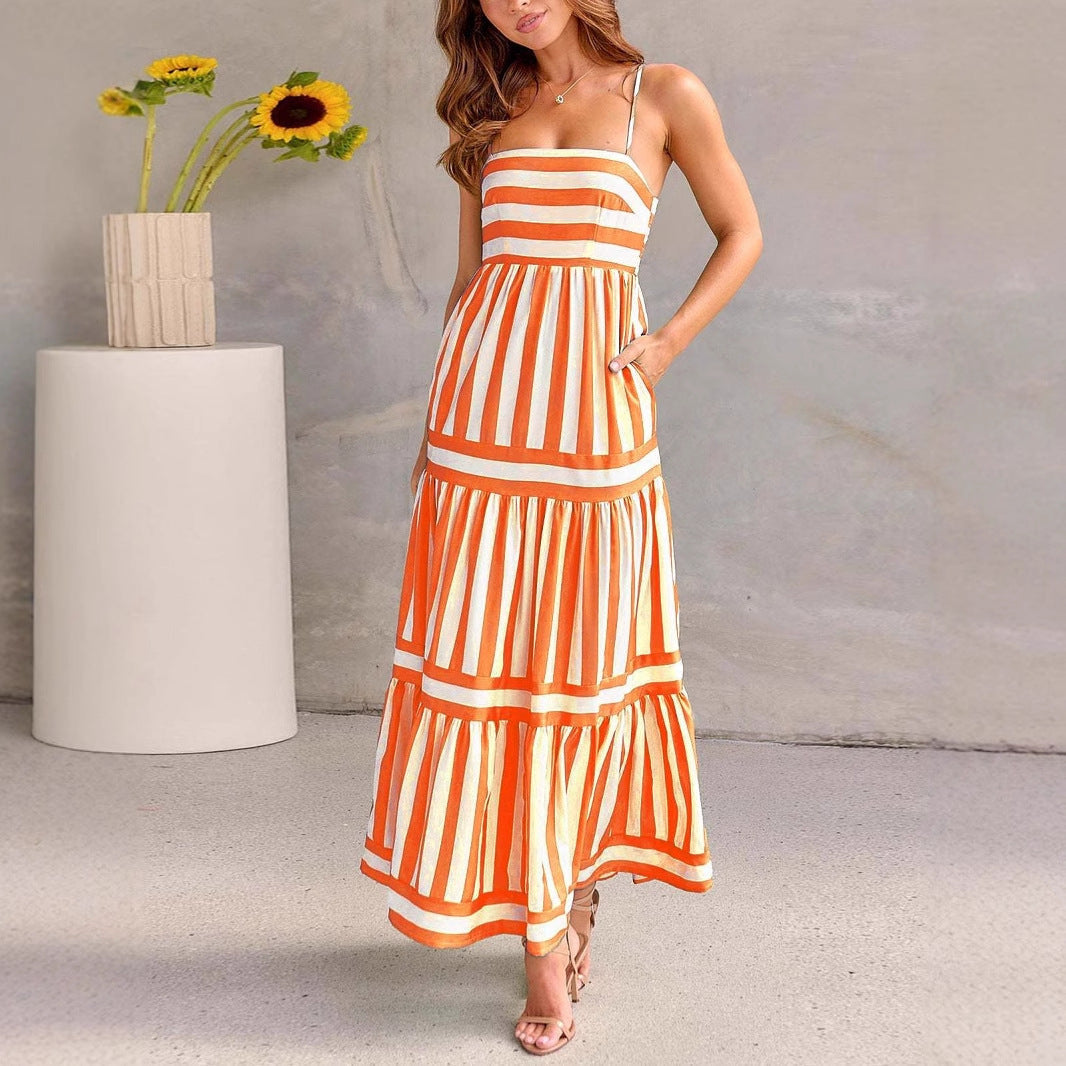 Women's Striped Maxi Dress — view 8