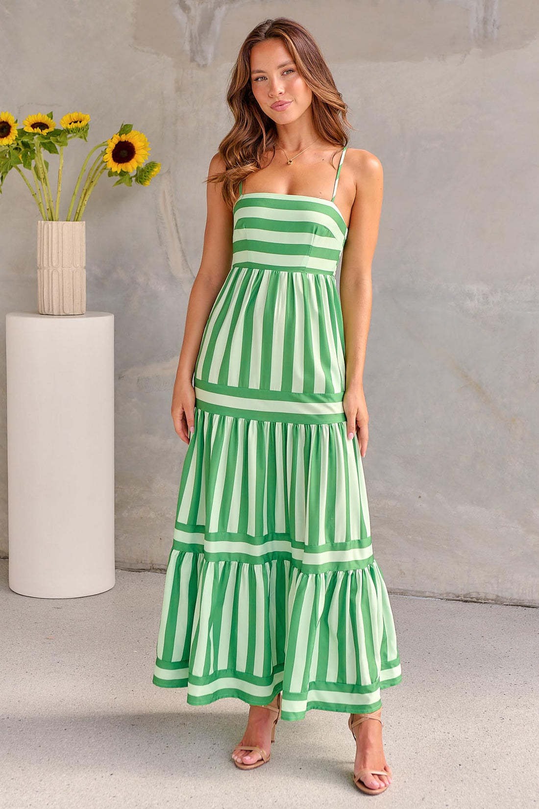 Women's Striped Maxi Dress — view 9