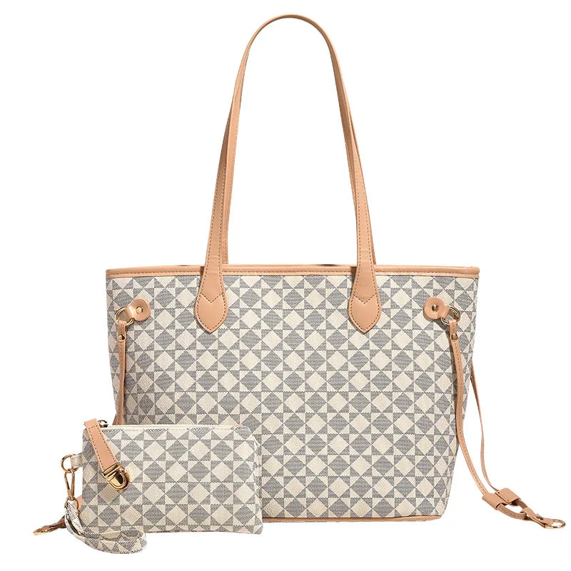 Women's Geometric Tote Bag with Pouch — view 1