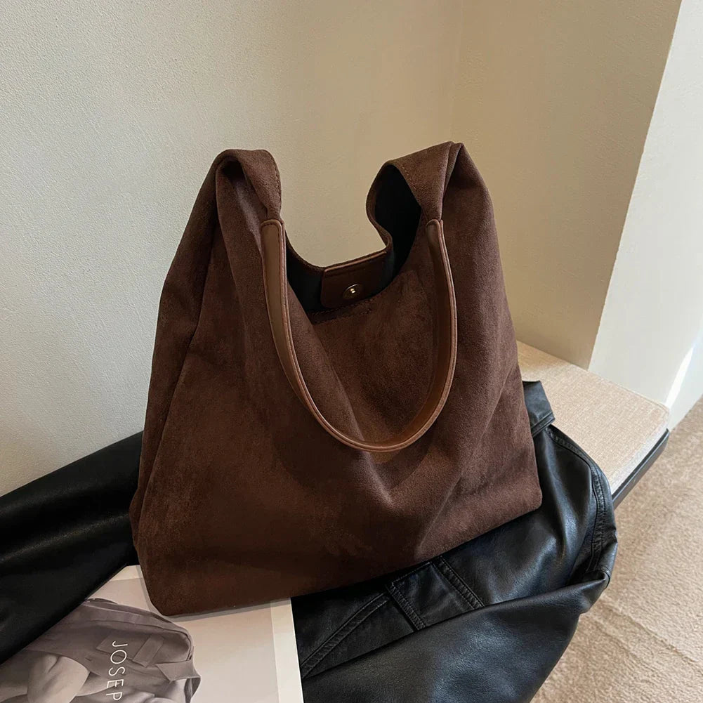 Valentina Russo | Soft Suede Shoulder Tote Bag For Women