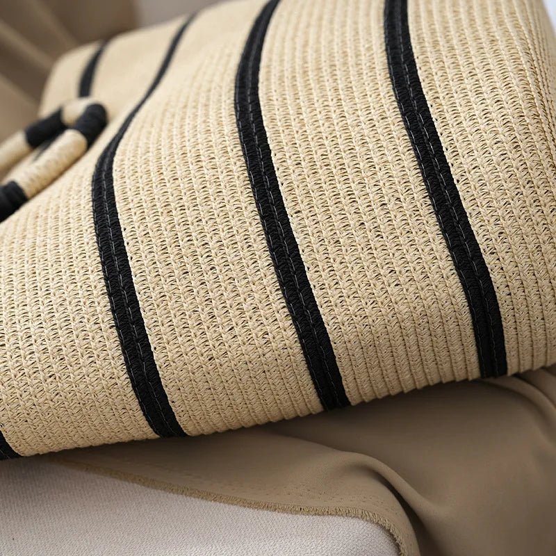 Women's Tote Bag Striped Woven Handle — view 3